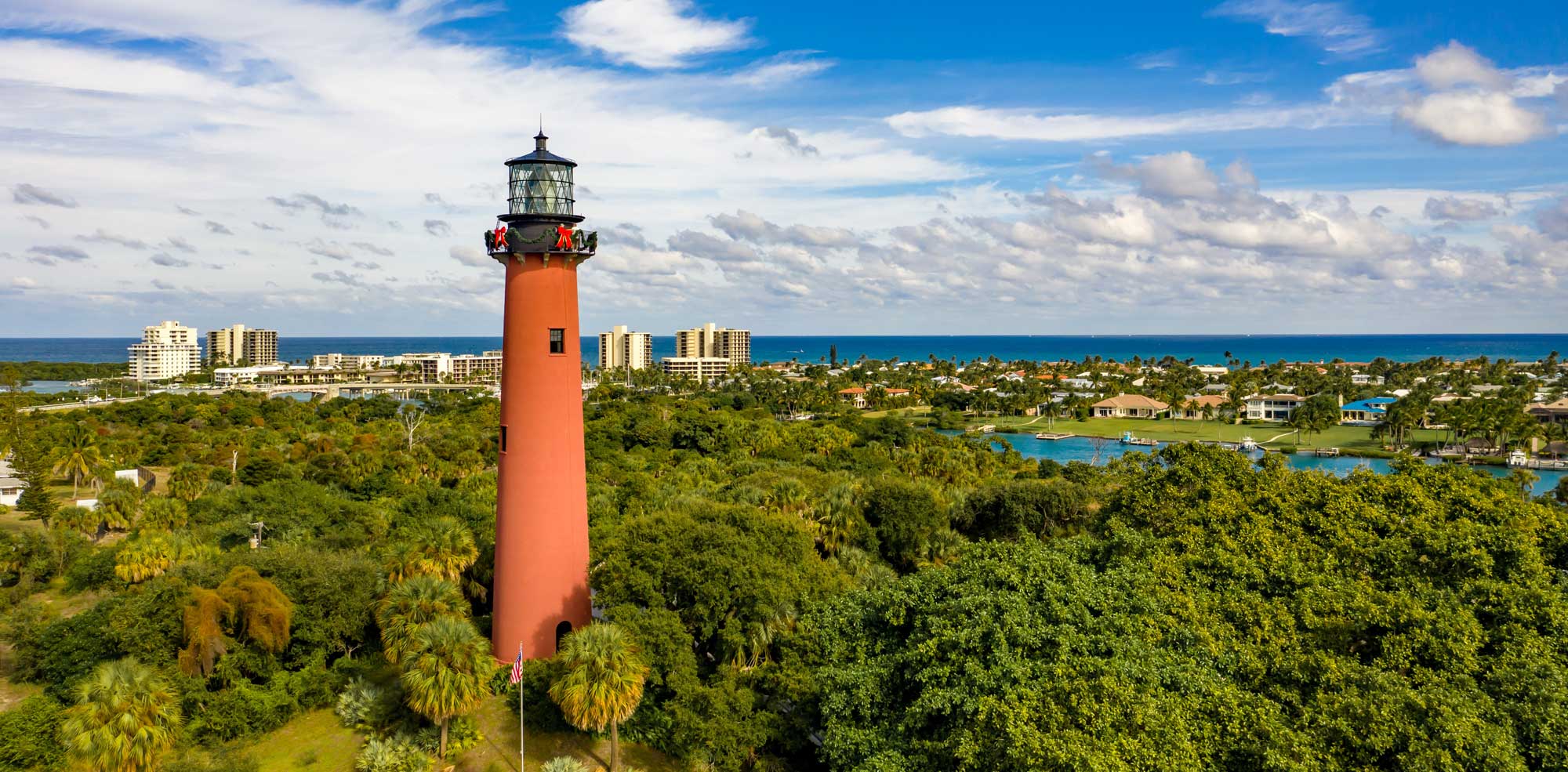 Jupiter Lighthouse and the surrounding waterfront